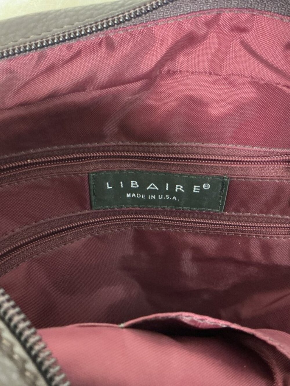 Vintage 90s Libaire Brown Croc Embossed Leather Backpack - Picture 7 of 8